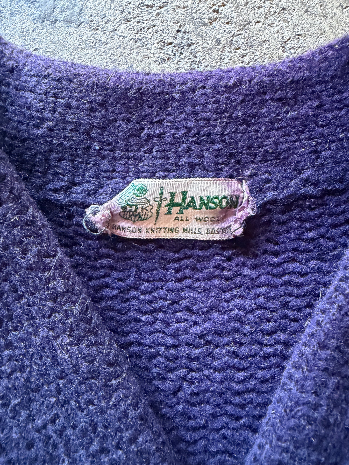 Vintage 1940s Hanson Knitting Mills Wool Cardigan