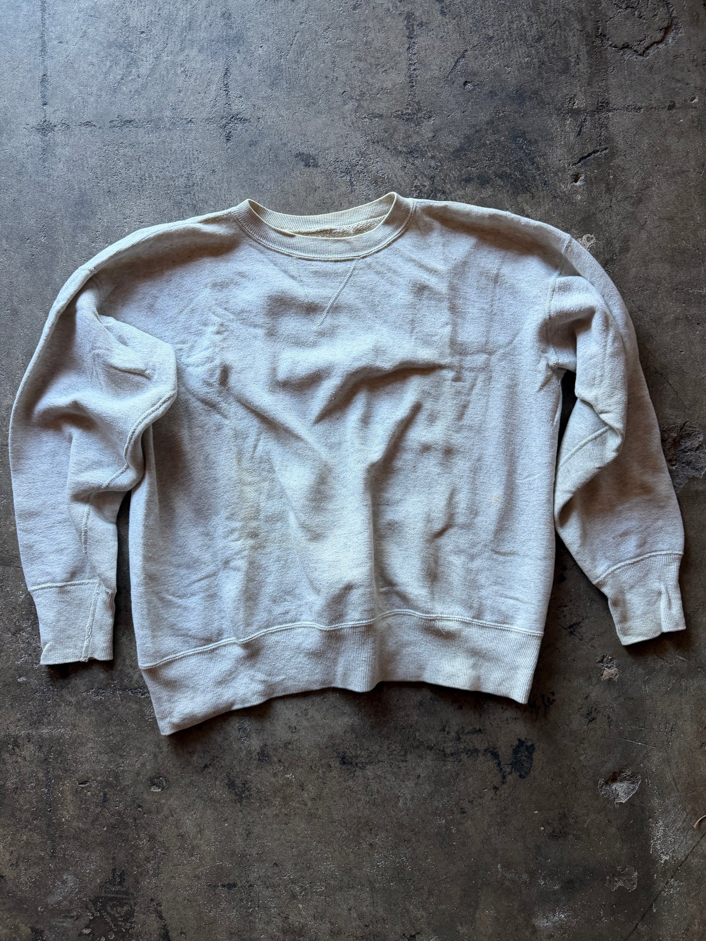 Vintage 1950s Loopwheel Sweatshirt — Oatmeal/Heather