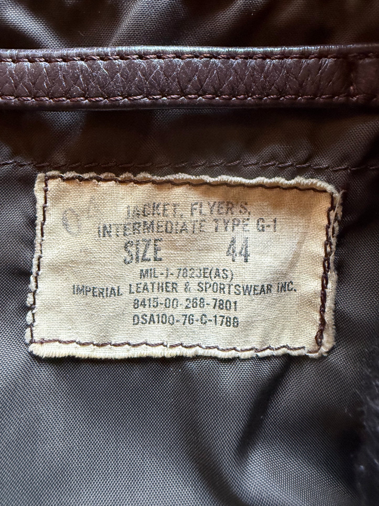 Vintage 1976 U.S. Navy G-1 Flight Jacket