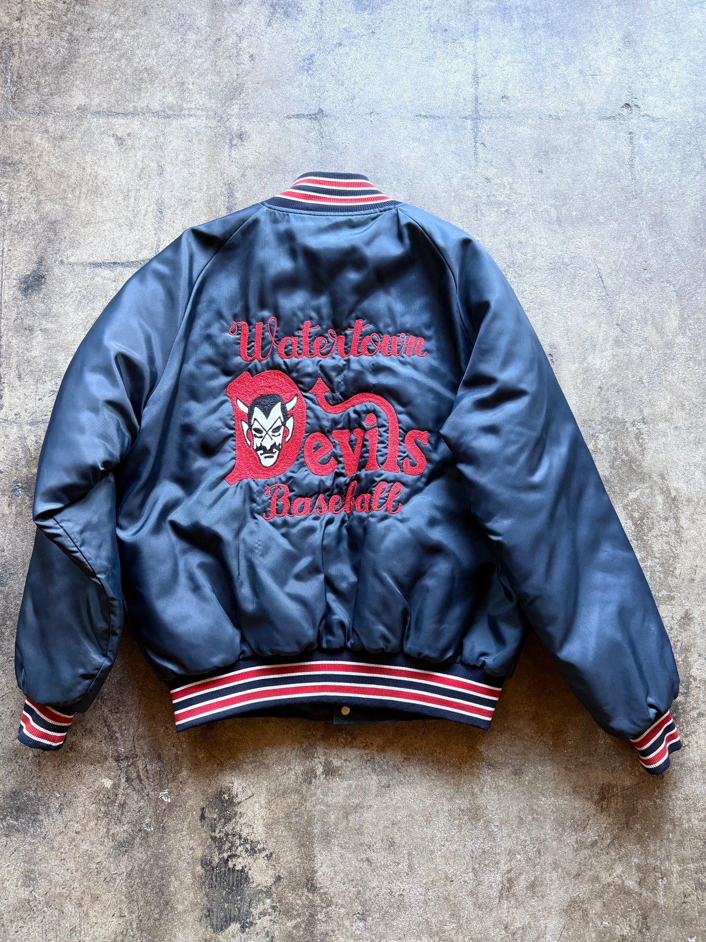 Vintage 1970s Butwin Devil Chainstitched Nylon Team Jacket