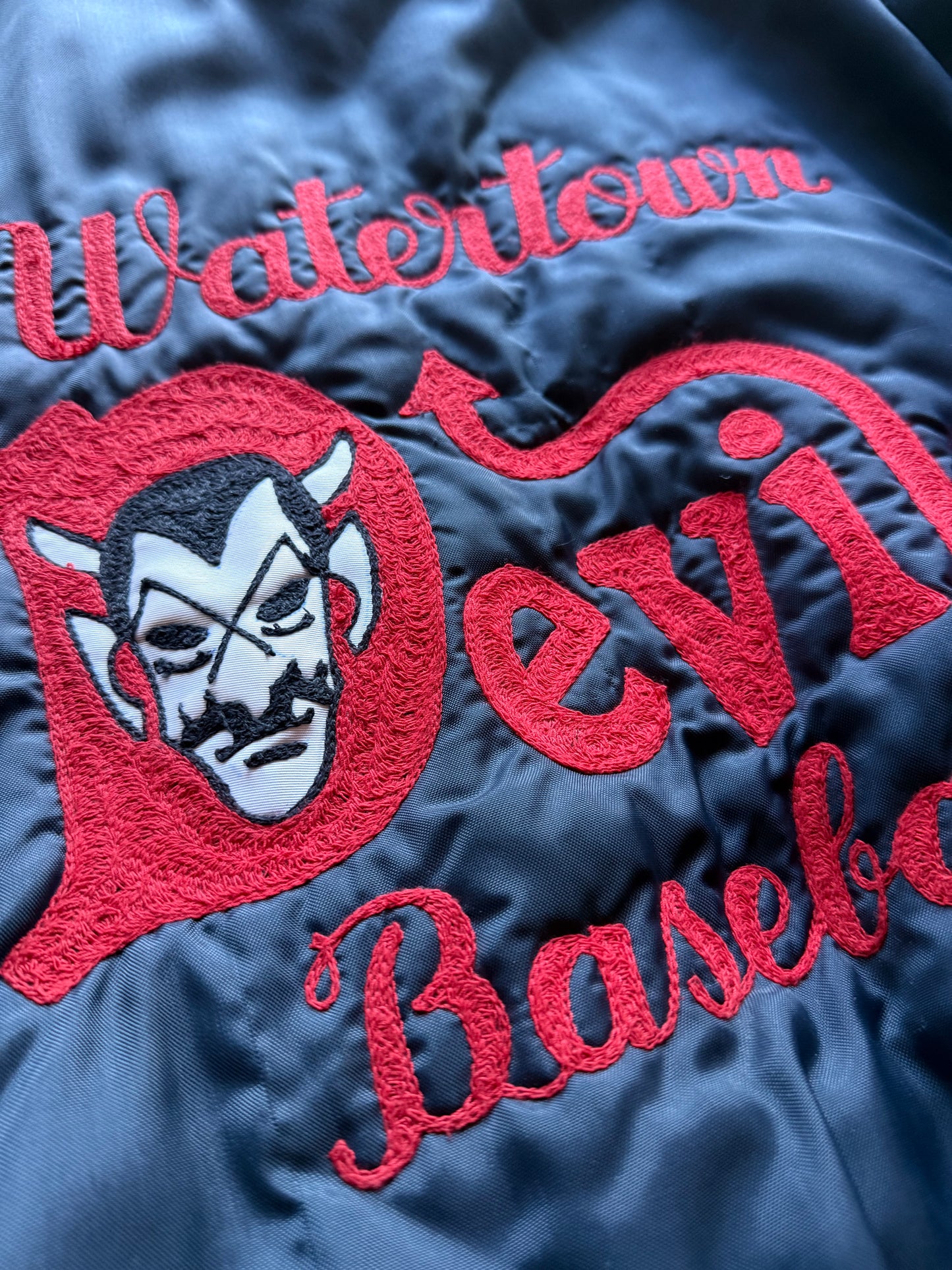 Vintage 1970s Butwin Devil Chainstitched Nylon Team Jacket