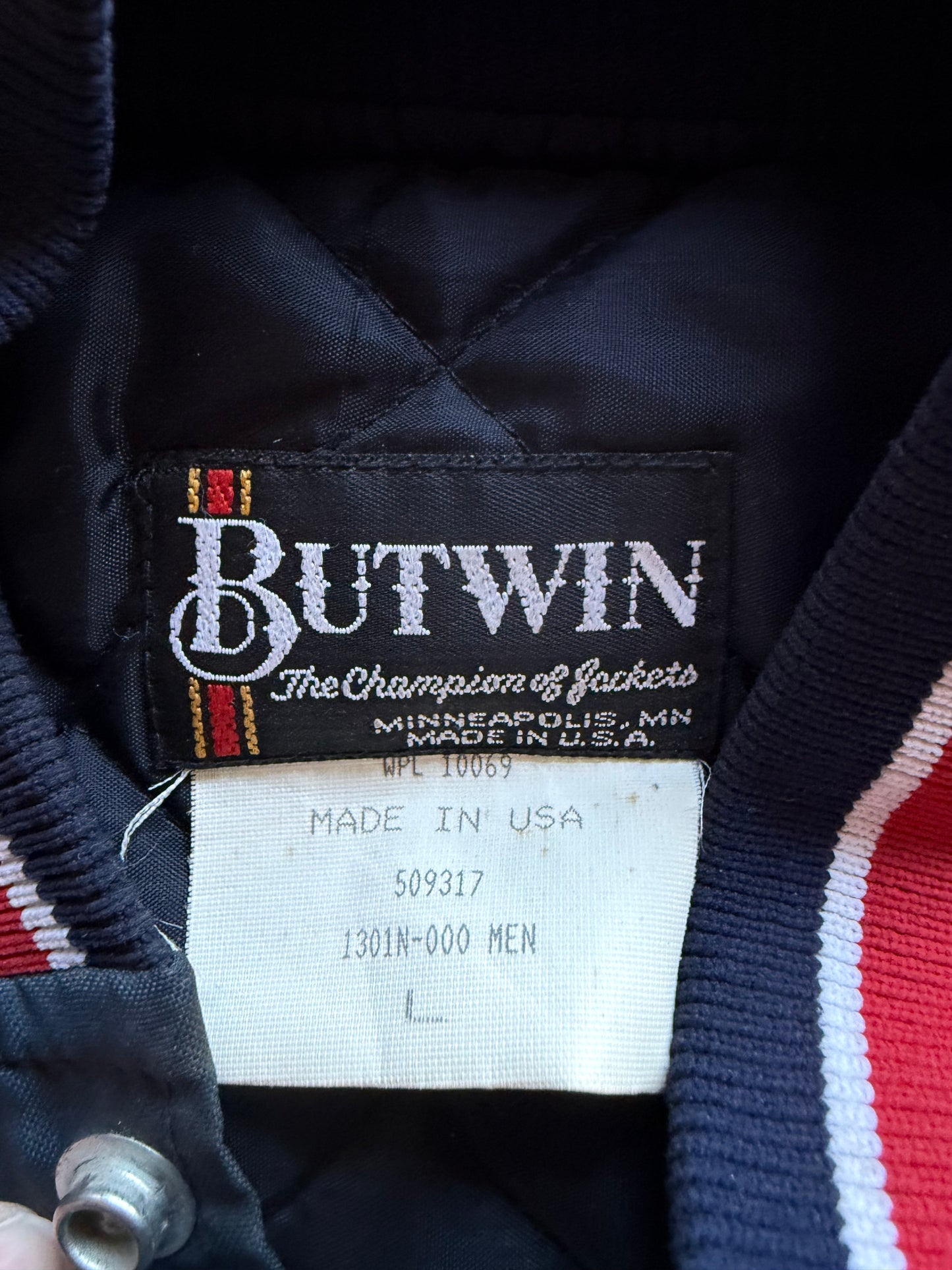 Vintage 1970s Butwin Devil Chainstitched Nylon Team Jacket