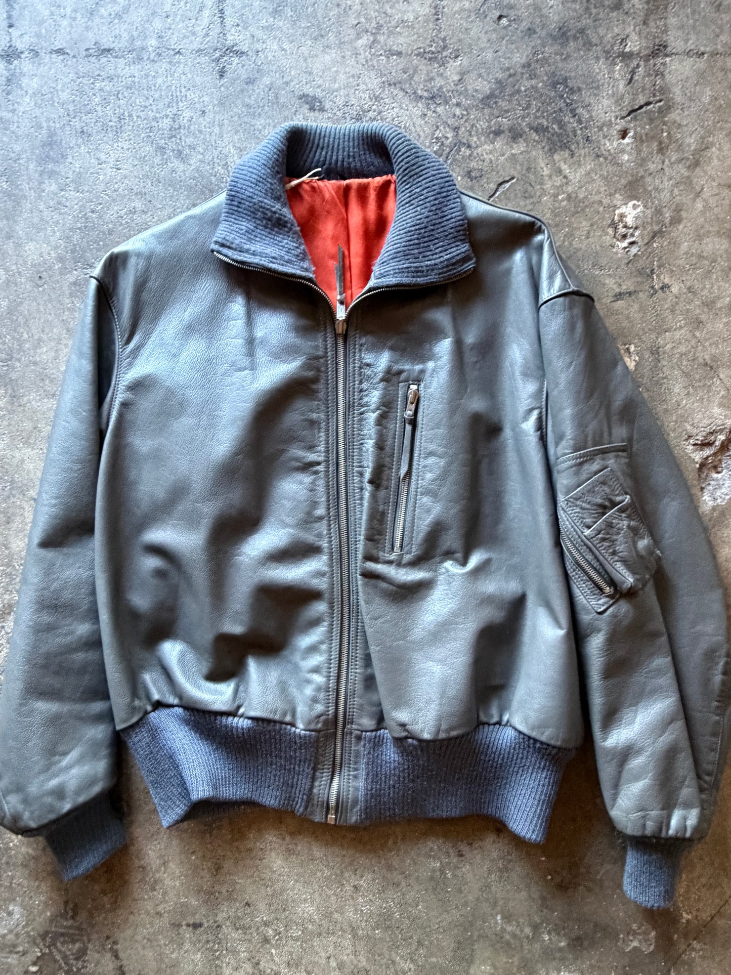 Vintage German Military Leather Flight Jacket