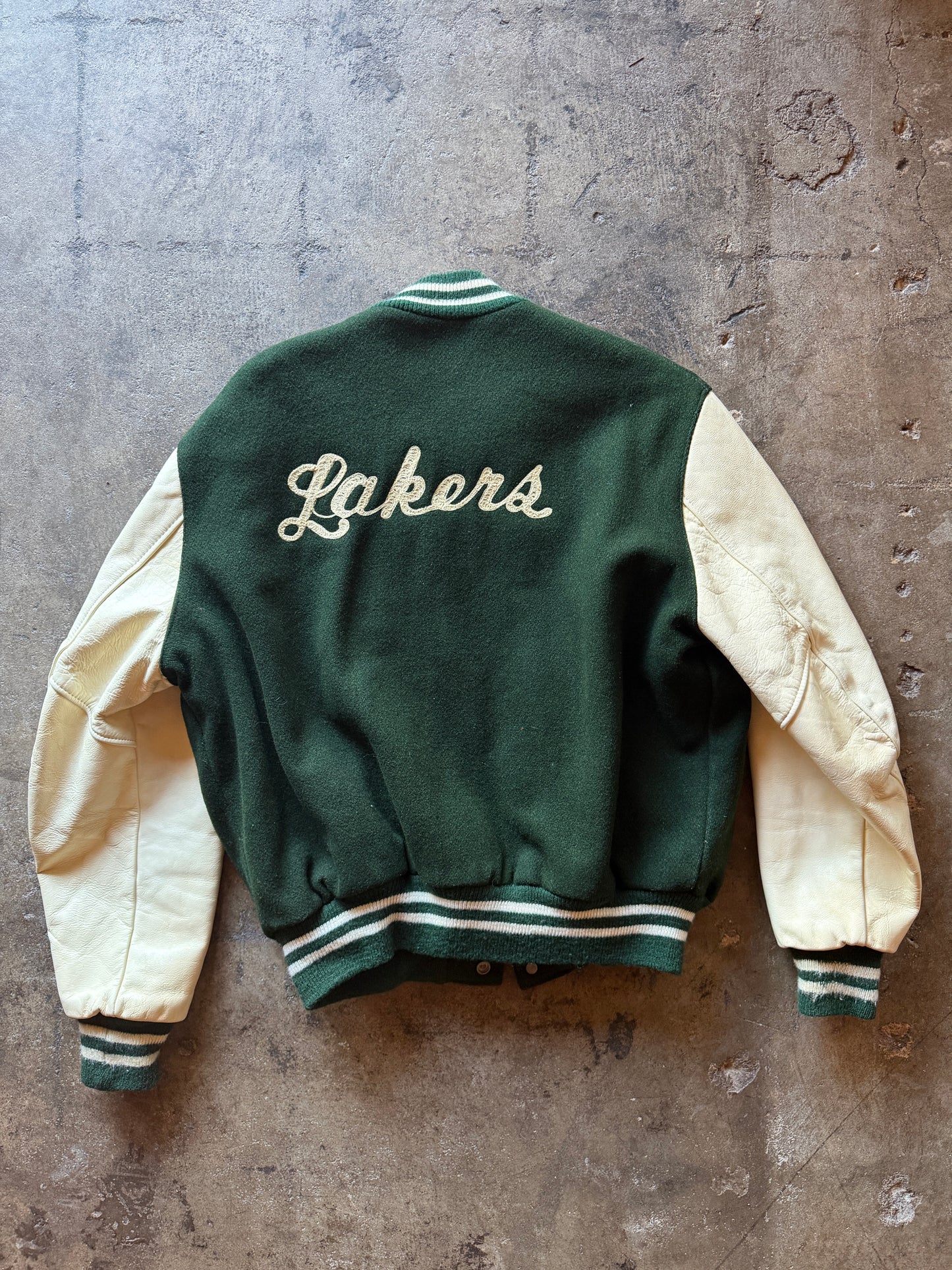 Vintage 1983 High School Letterman Jacket – “Lakers” – Wool & Leather – Medal-Loaded Varsity