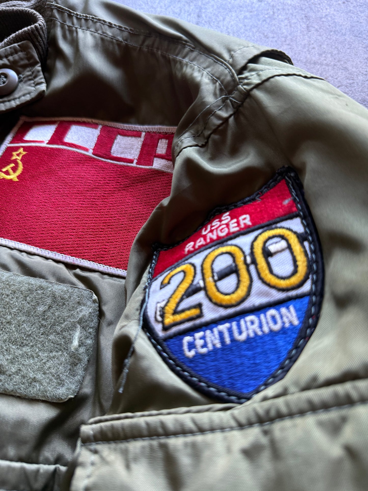 Vintage 1970s Patched Navy Flight Jacket – USS Ranger (CV-61)