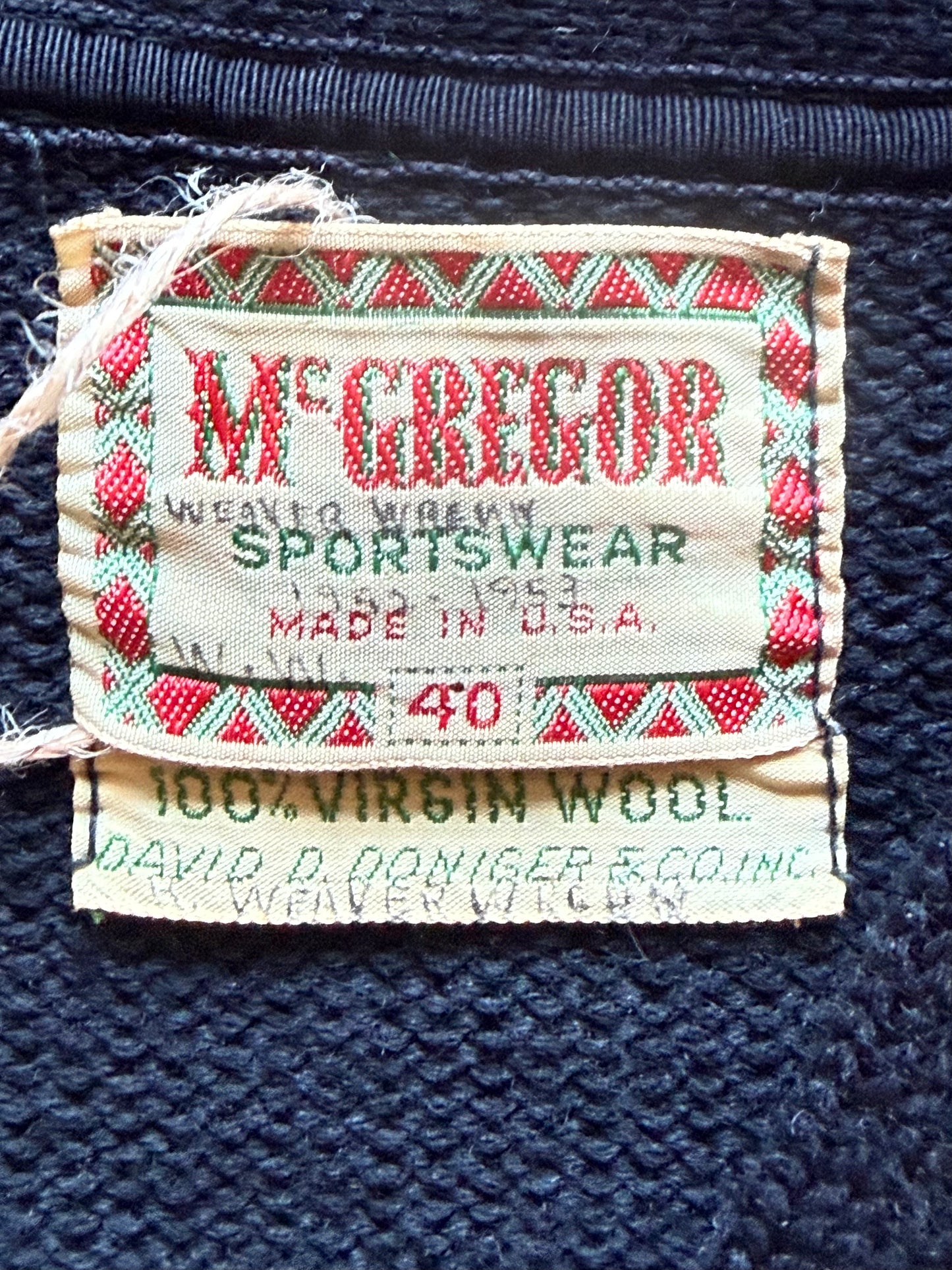 Vintage 1950's Randolph Macon Collegiate Sweater