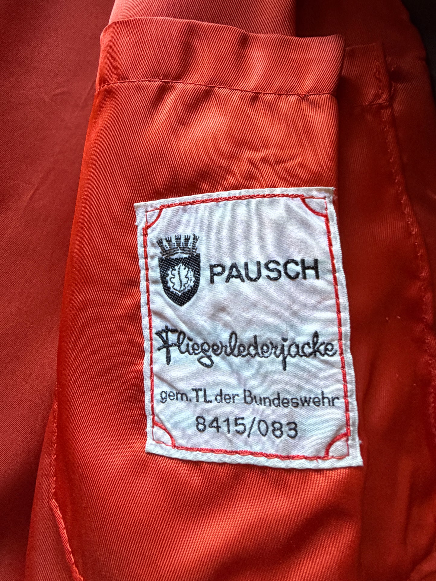 Vintage German Military Leather Flight Jacket